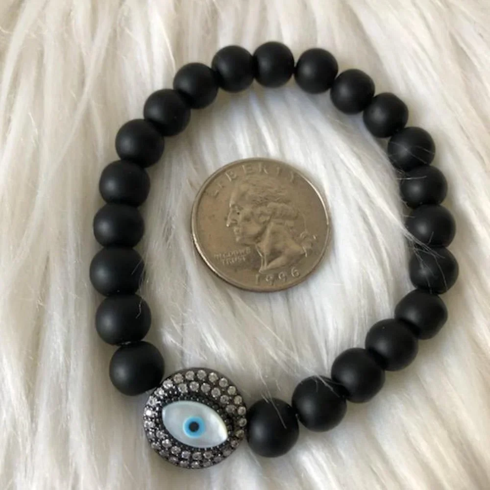 Evil Eye Beaded Stretch Bracelet